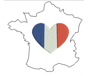 Stickdatei - Frankreich Herz